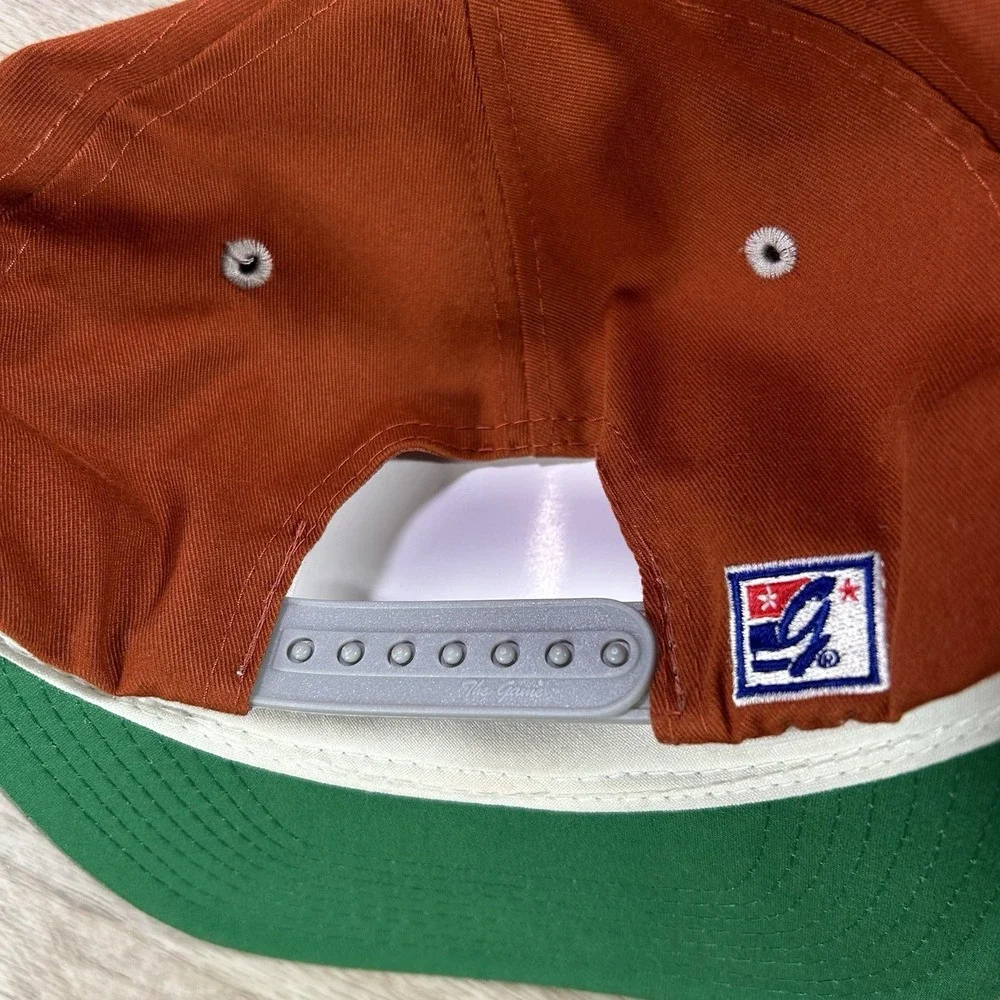 VTG Texas Longhorns Snapback Hat College The Game Orange Gray Big Logo Cap